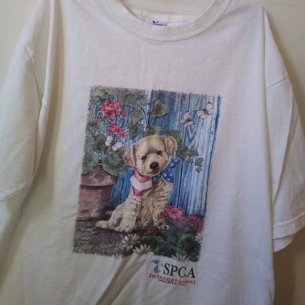 SPCA International T Shirt Golden Puppy Size L